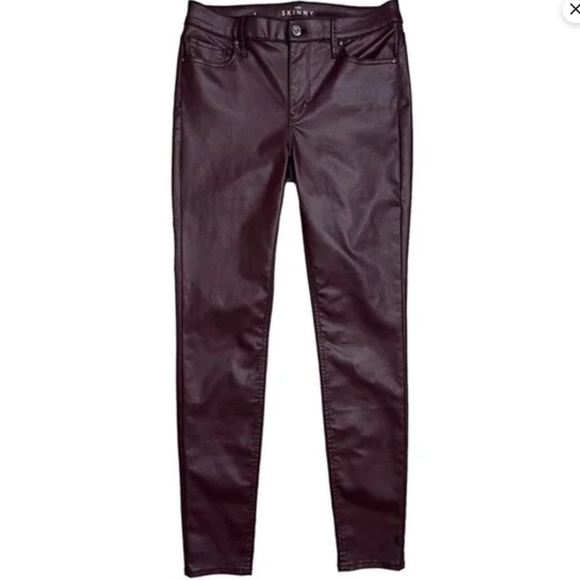 WHBM HR Coated Skinny Jeans in Black Cherry sz 2 S NWT - Picture 2 of 8
